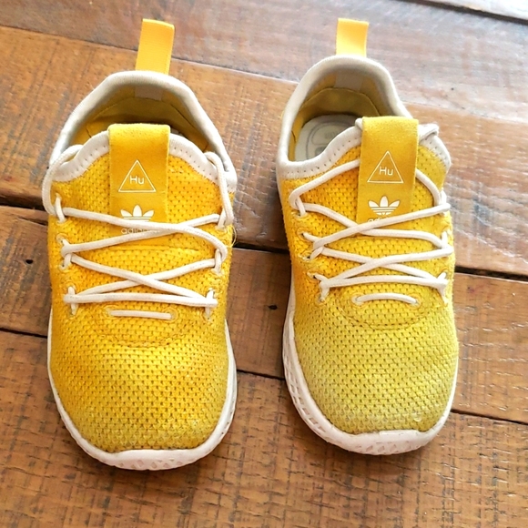 PHARRELL WILLIAMS x ADIDAS Tennis Hu "Holi" Bright Yellow Toddler Size 7 - Picture 3 of 6